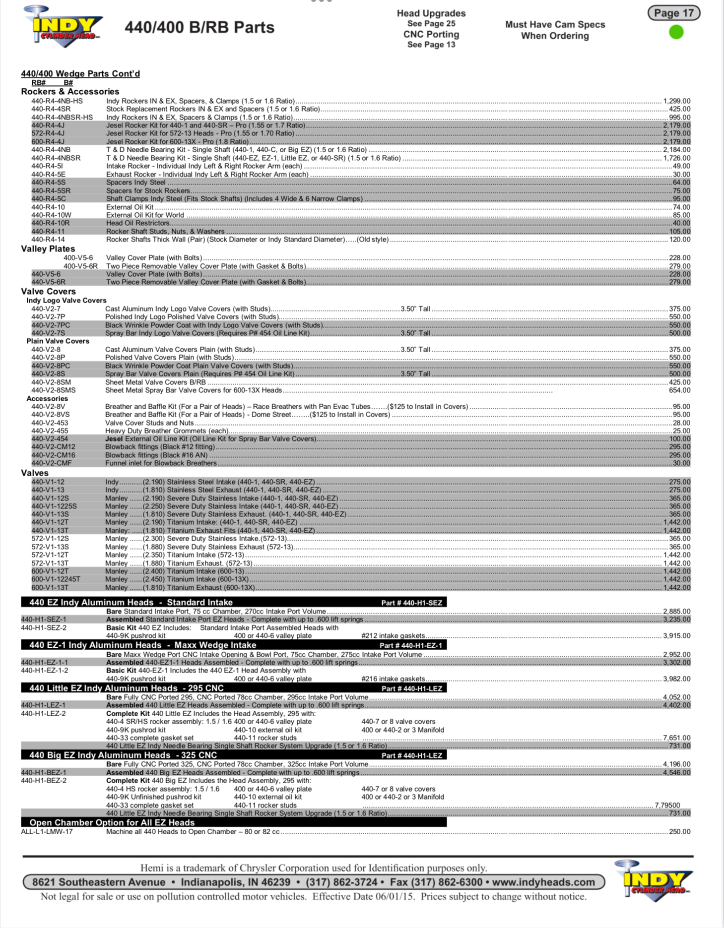 EZ1 Heads Assembled Indy Cylinder Head