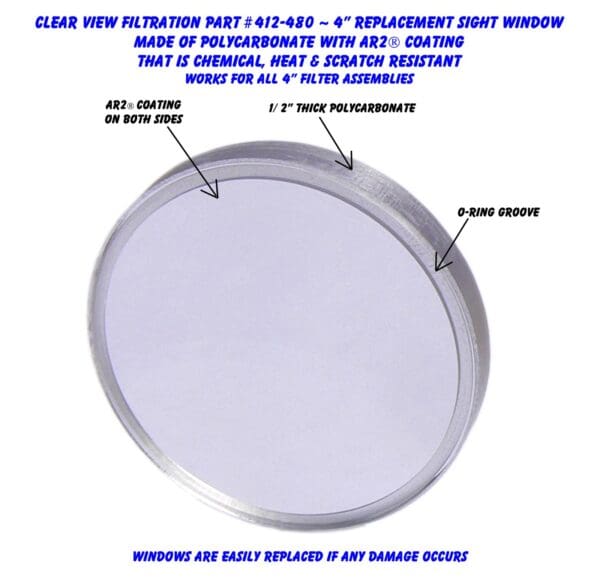 Clear View Filtration See Through Oil Filter Sight Windows 412-480 - Image 2